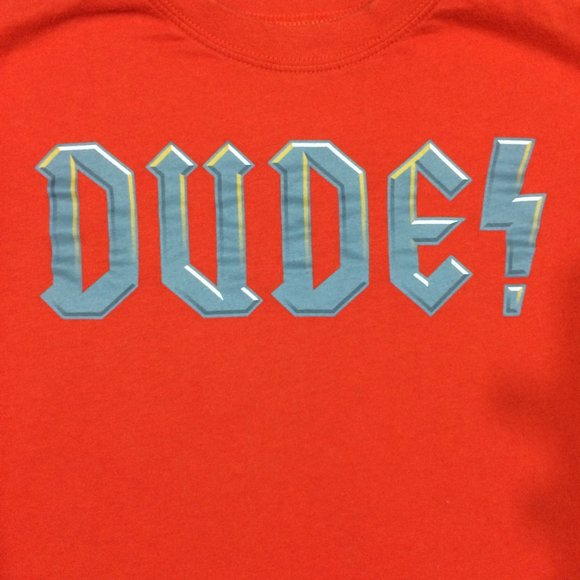 The Childrens Place Boys S 5/6 Orange DUDE! Tshirt - Picture 4 of 4